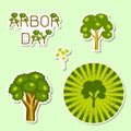 National Arbor Day. Stickers