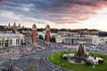 National Art Museum of Catalonia, Magic Fountain of MontjuÃÂ¯c, Palau Nacional, Plaza de EspaÃÂ±a,  Spain square, Barcelona, Spain Royalty Free Stock Photo