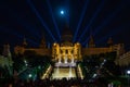 National Art Museum of Catalonia MNAC in Barcelona at night, Catalonia, Spain Royalty Free Stock Photo