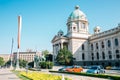 National Assembly of the Republic of Serbia, Dom Narodne Skupstine in Belgrade, Serbia Royalty Free Stock Photo