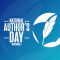 National Authors Day. November 1. Holiday concept. Template for background, banner, card, poster with text inscription Royalty Free Stock Photo