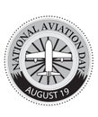 National aviation day badge and sign