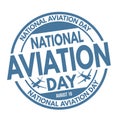 National aviation day sign or stamp