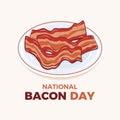 National Bacon Day poster vector illustration Royalty Free Stock Photo