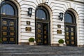 National bank of Romania Banca Nationala a Romaniei. BNR is the Romanian Central bank. BNR headquarters in Bucharest, Romania, Royalty Free Stock Photo