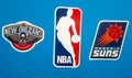 National Basketball Association club emblems. Royalty Free Stock Photo