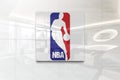 Nba on glossy office wall realistic texture Royalty Free Stock Photo