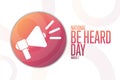 National Be Heard Day. March 7. Holiday concept. Template for background, banner, card, poster with text inscription