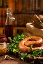 The national Belarusian dish is homemade smoked natural sausage baked with lard.