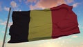 National Belgium Flag fluttering in the wind. 3d rendering Royalty Free Stock Photo