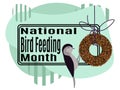 National Bird Feeding Month, Idea for poster, banner, flyer or postcard Royalty Free Stock Photo