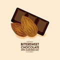 National Bittersweet Chocolate with Almonds Day vector