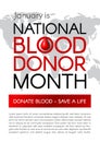 National Blood Donation Month vertical poster