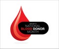 National blood donor month concept poster design