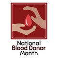 National Blood Donor Month, health themed poster or banner