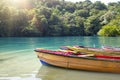 National boats of the Blue lagoon, Jamaica Royalty Free Stock Photo