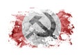 National Bolshevik Party flag background painted on white paper with watercolor