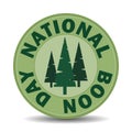 NATIONAL BOONE DAY traditionally celebrated in the USA on June 7, a vector sign with a picture of a forest and text Royalty Free Stock Photo