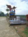 The national border monument on the island of Sebatik with a statue of the Garuda bird