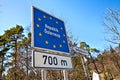 National border roadsign entering Austria Royalty Free Stock Photo