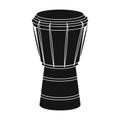 National brazilian drum icon in black style isolated on white background.