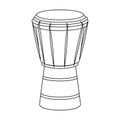 National brazilian drum icon in outline style isolated on white background.