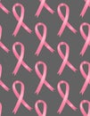 National Breast Cancer Awareness Month. Seamless pattern with pink ribbon. October. Women`s health. Female Disease Royalty Free Stock Photo