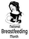 National Breastfeeding Month, idea for a poster, banner, flyer, social postcard