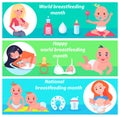 National Breastfeeding Month Vector Illustration