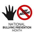 National bullying prevention month vector illustration