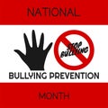 National bullying prevention month vector illustration