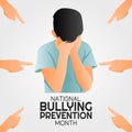 National bullying prevention month vector illustration