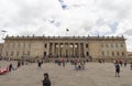 National Capitol building neoclassical architecture style with colombian waving flag