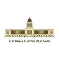 National Capitol building. United States landmark. This place located on Capitol Hill at the eastern end of the National Mall in