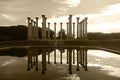 National Capitol Columns reflection in the pool in arboretum. Royalty Free Stock Photo