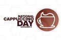 National Cappuccino Day. November 8. Holiday concept. Template for background, banner, card, poster with text