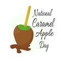 National Caramel Apple Day, idea for a poster, banner, flyer or menu design Royalty Free Stock Photo