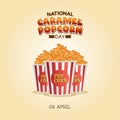 National Caramel Popcorn Day Vector Illustration Royalty Free Stock Photo