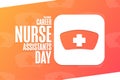 National Career Nurse Assistants Day. Holiday concept. Template for background, banner, card, poster with text