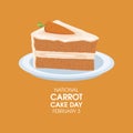 National Carrot Cake Day vector Royalty Free Stock Photo