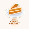 National Carrot Cake Day vector illustration Royalty Free Stock Photo