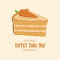 National Carrot Cake Day vector Royalty Free Stock Photo