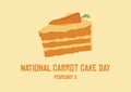 National Carrot Cake Day vector Royalty Free Stock Photo