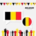 Celebration with Belgium flag decoration