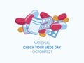 National Check Your Meds Day vector