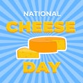 National Cheese Day cartoon flat vector illustration
