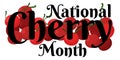 National Cherry Month, Horizontal banner design with lots of berries