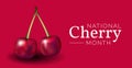 National Cherry Month Red Vector Illustration Banner Background