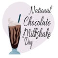 National Chocolate Milkshake Day, idea for a banner or menu with a themed design Royalty Free Stock Photo