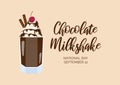 National Chocolate Milkshake Day vector Royalty Free Stock Photo